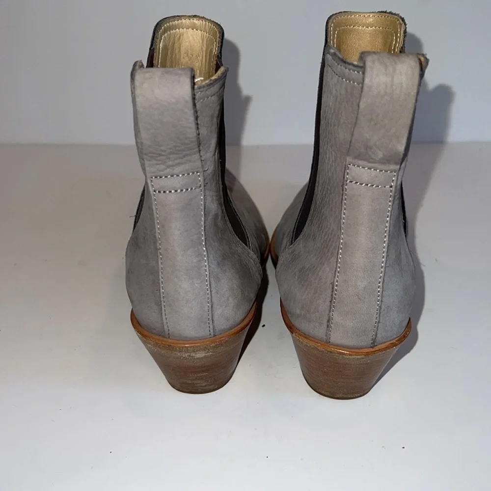 Rag & Bone Grey Dixon Waxed Suede Ankle Boots/Booties SZ 37.5